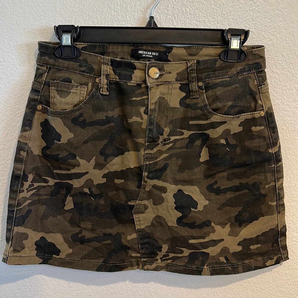 American Bazi Army Camouflage Denim Skirt - M